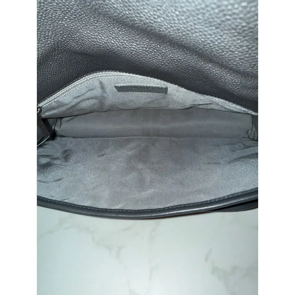 Chanel French Riviera Flap Bag in Dark Grey Caviar